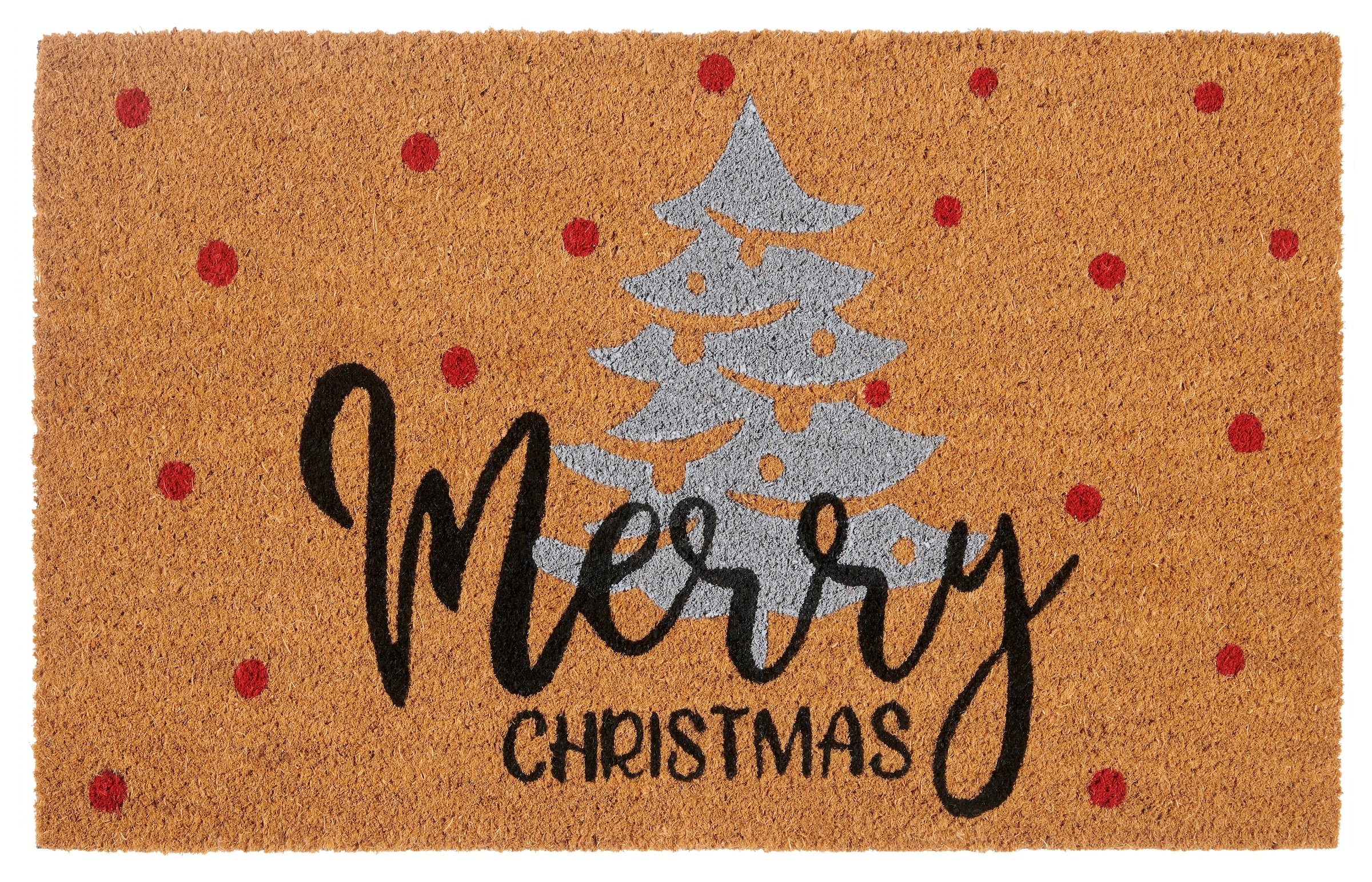 HANSE Home Fussmatte »Kokos Silver Christmas Gifts, Türmatte« rechteckig 15 mm Höhe Schmutzfangmatte, Rutschfest, Outdoor, Weihnachten, Kokosmatte, Flur