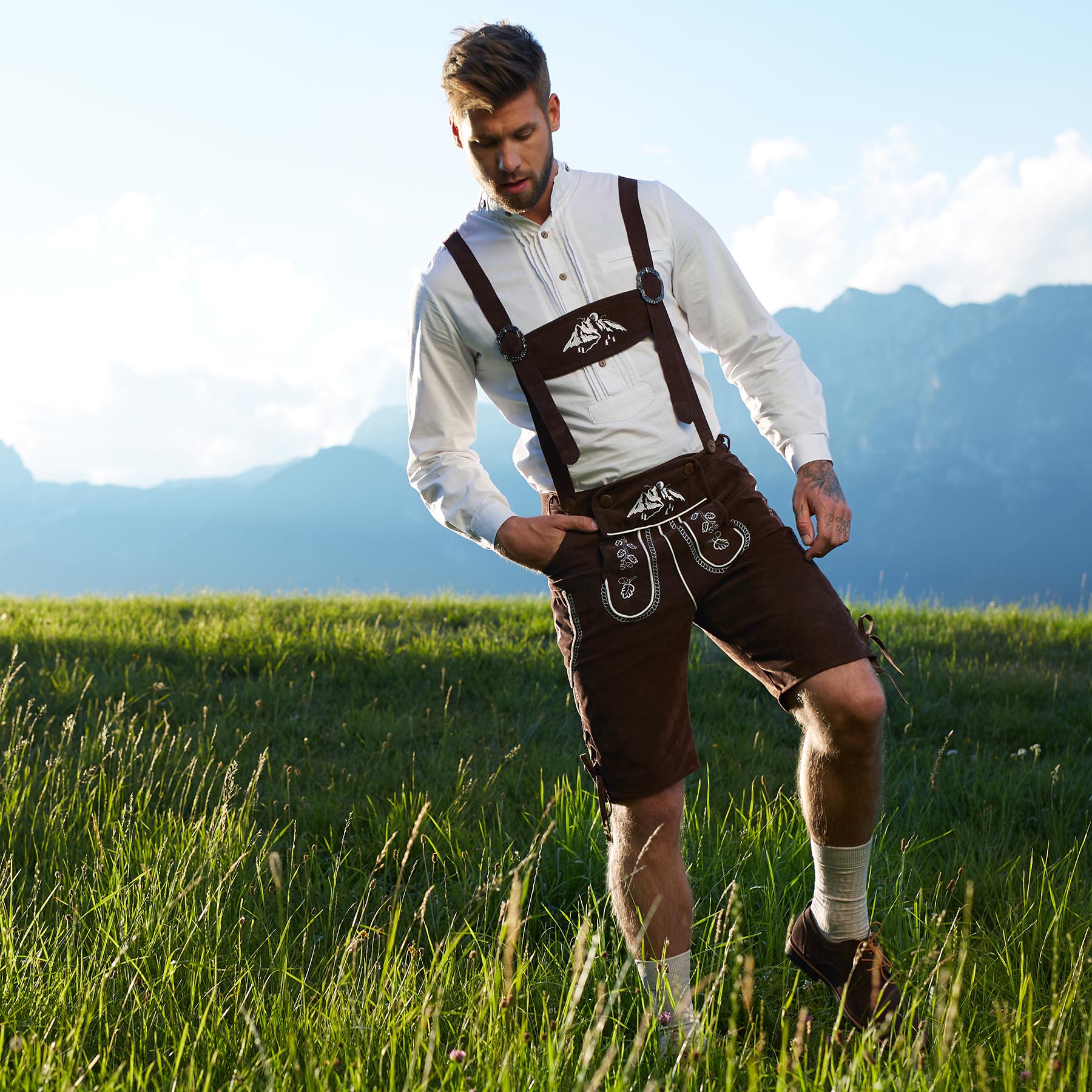 tectake® Lederhose Vogelsang