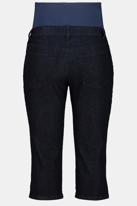 Bellieva-Capri Jeans, Umstandshose, Elastikbund, Biobaumwolle, GOTS
