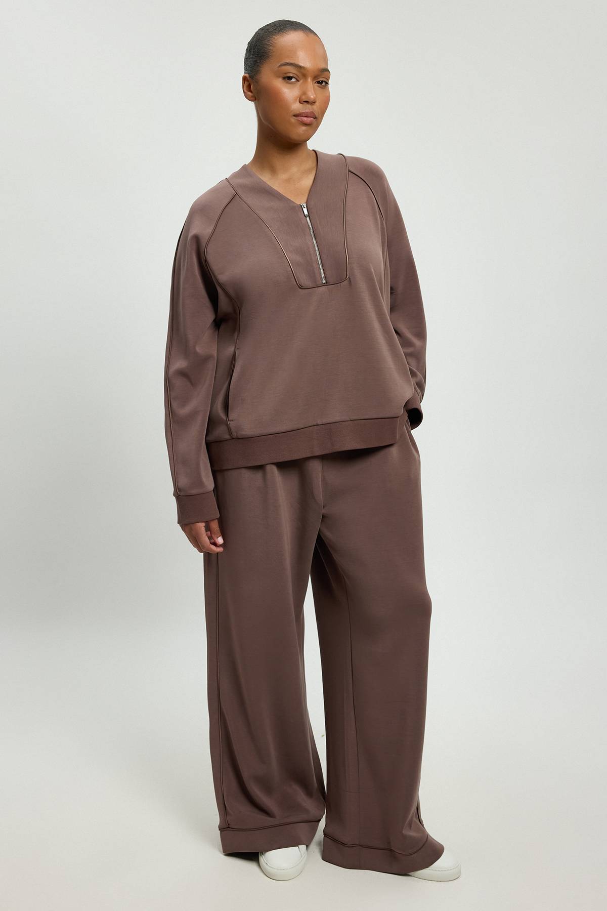KarenMillen Jogger Grande Taille Premium Luxe À Jambe Large