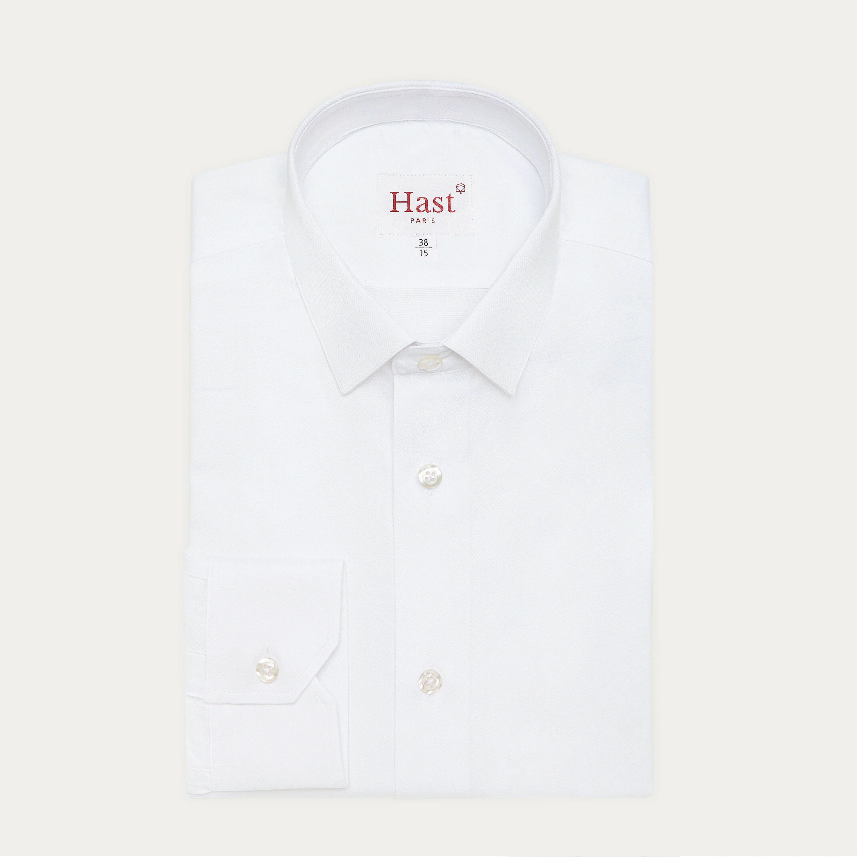 White double-twisted dobby shirt