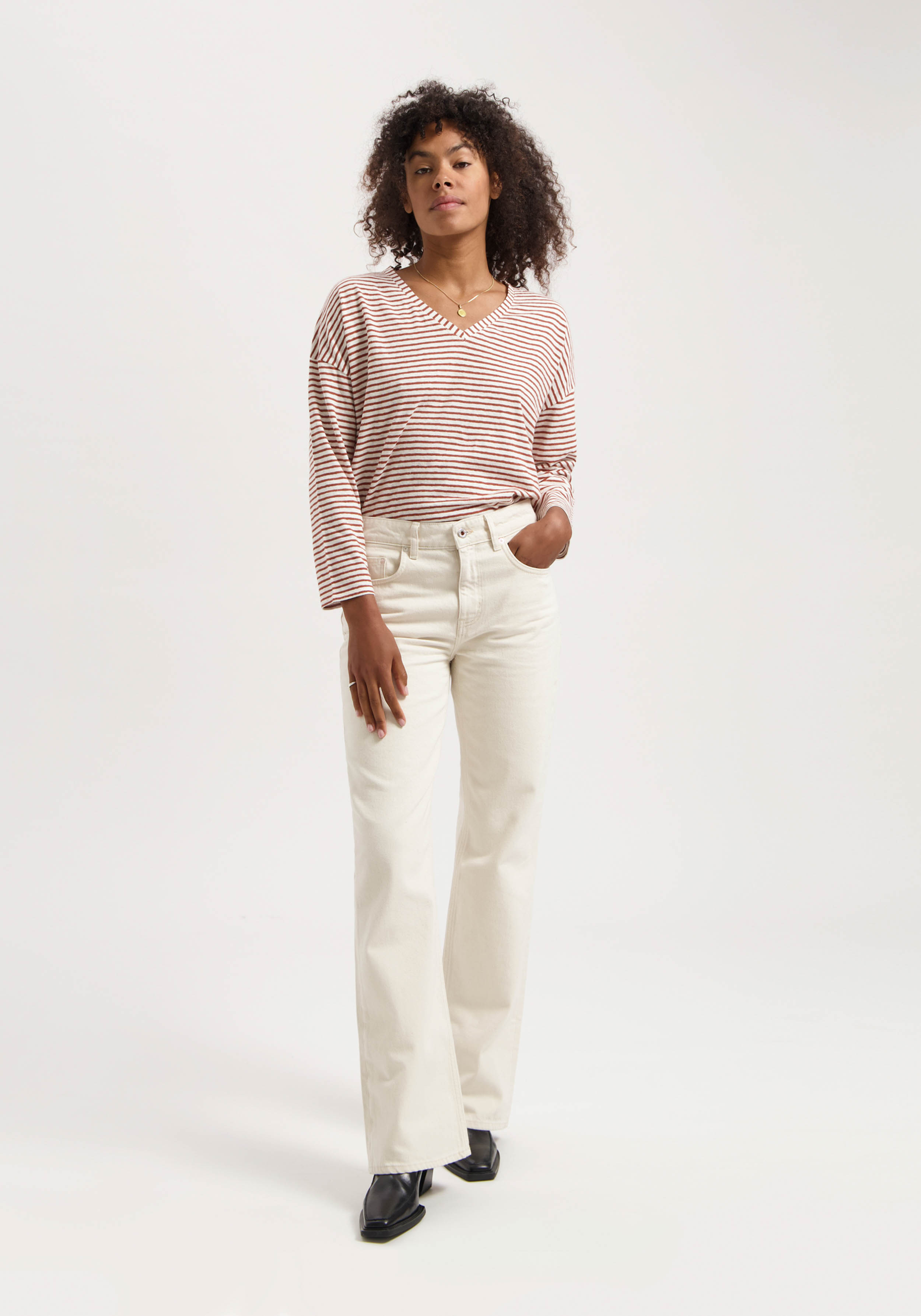Kuyichi Longsleeve Yulia Terra-Off White