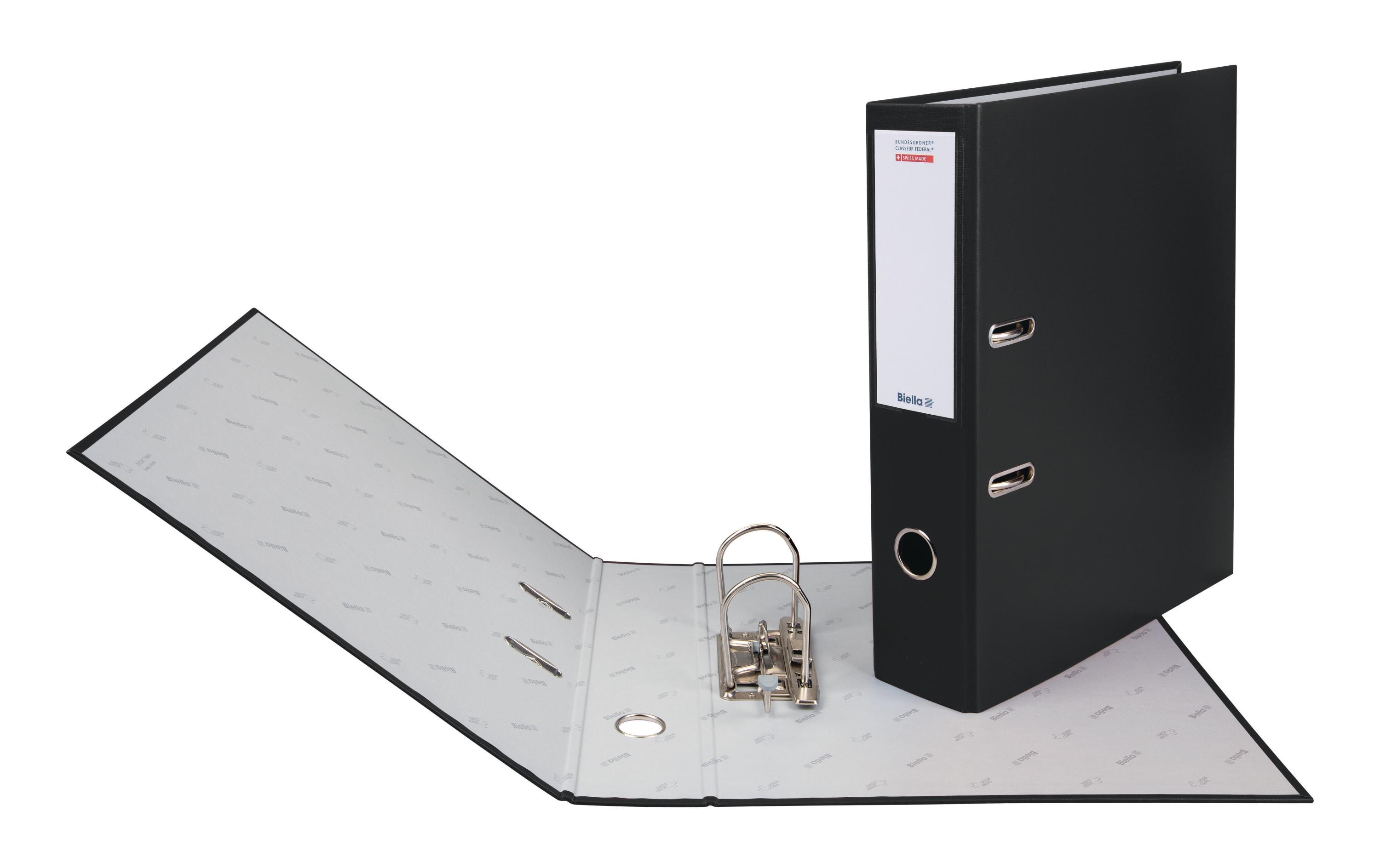 Bundesordner A4 7 cm, SchwarzMit Hebelmechanik Strong und mit Druck-Niederhalter