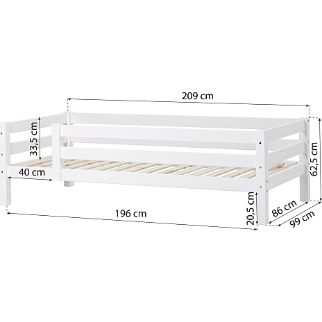 Hoppekids ECO Luxury Enkelt seng med 3/4 sengehest 90x200 cm