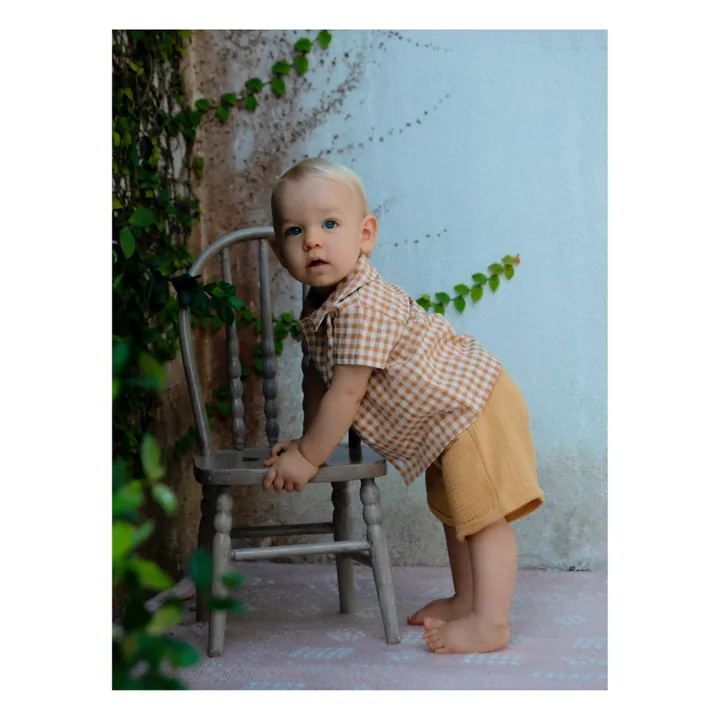 Petite Lucette Short Coton Bio Alain | Jaune moutarde