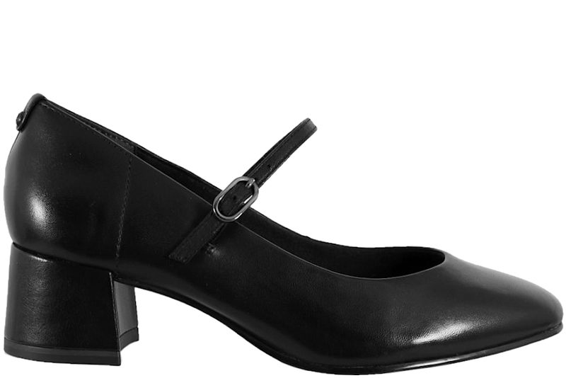 TAMARIS PUMPS I SORT GLAT SKIND