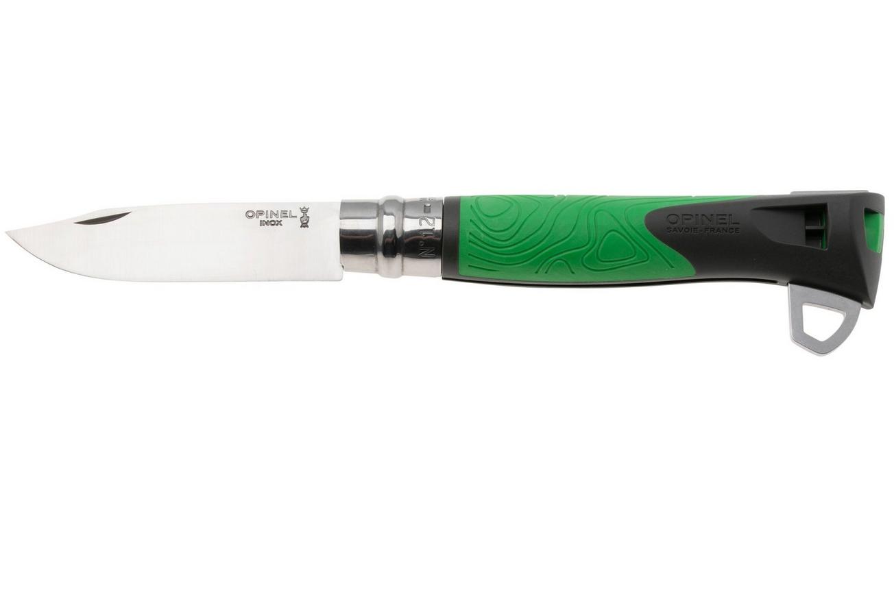 Opinel No. 12 Explore 002489 Green, bushcraft zakmes met tekentang