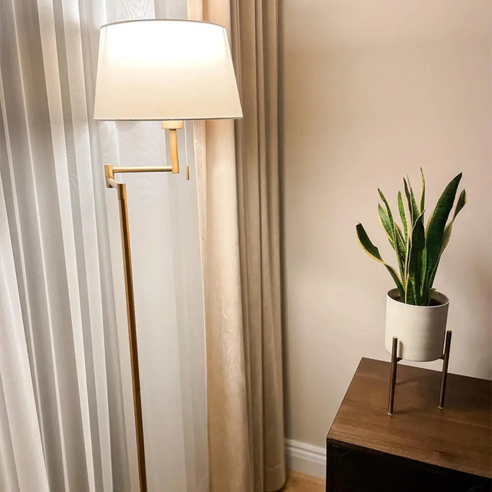 Qazqa vloerlampen ladas bruin e27