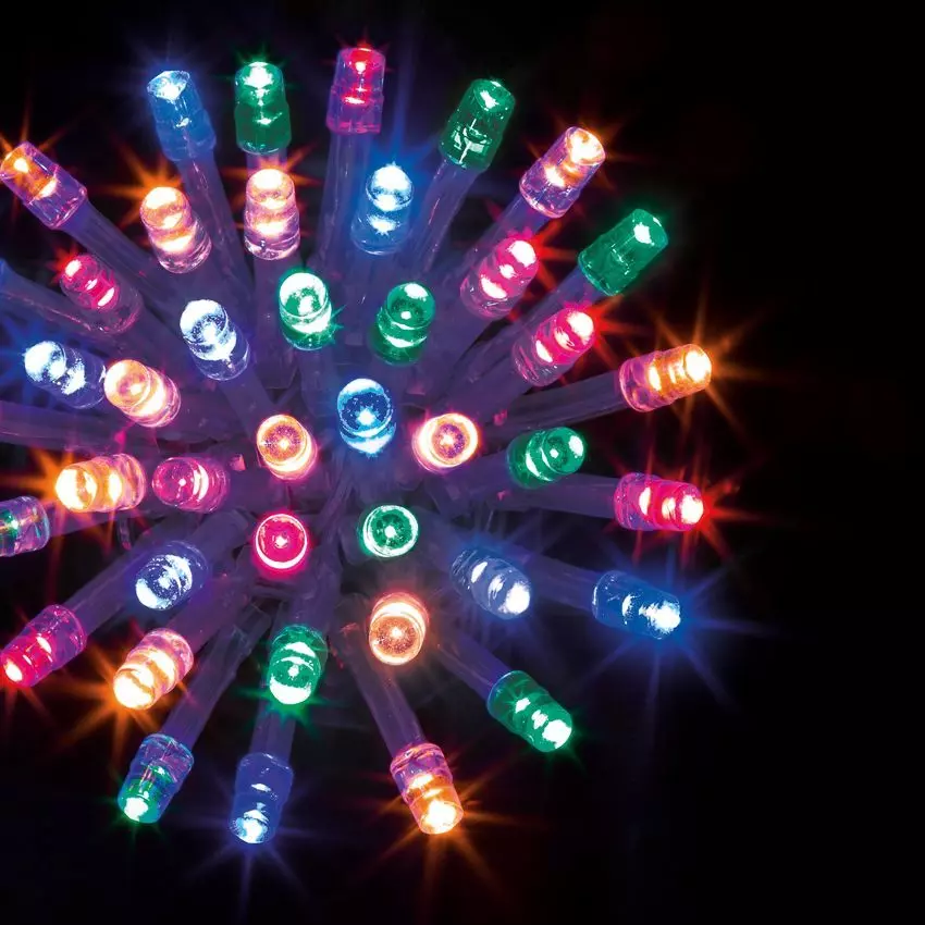 Guirlande lumineuse 10 m 100 LED câble transparent Timer Multicolore