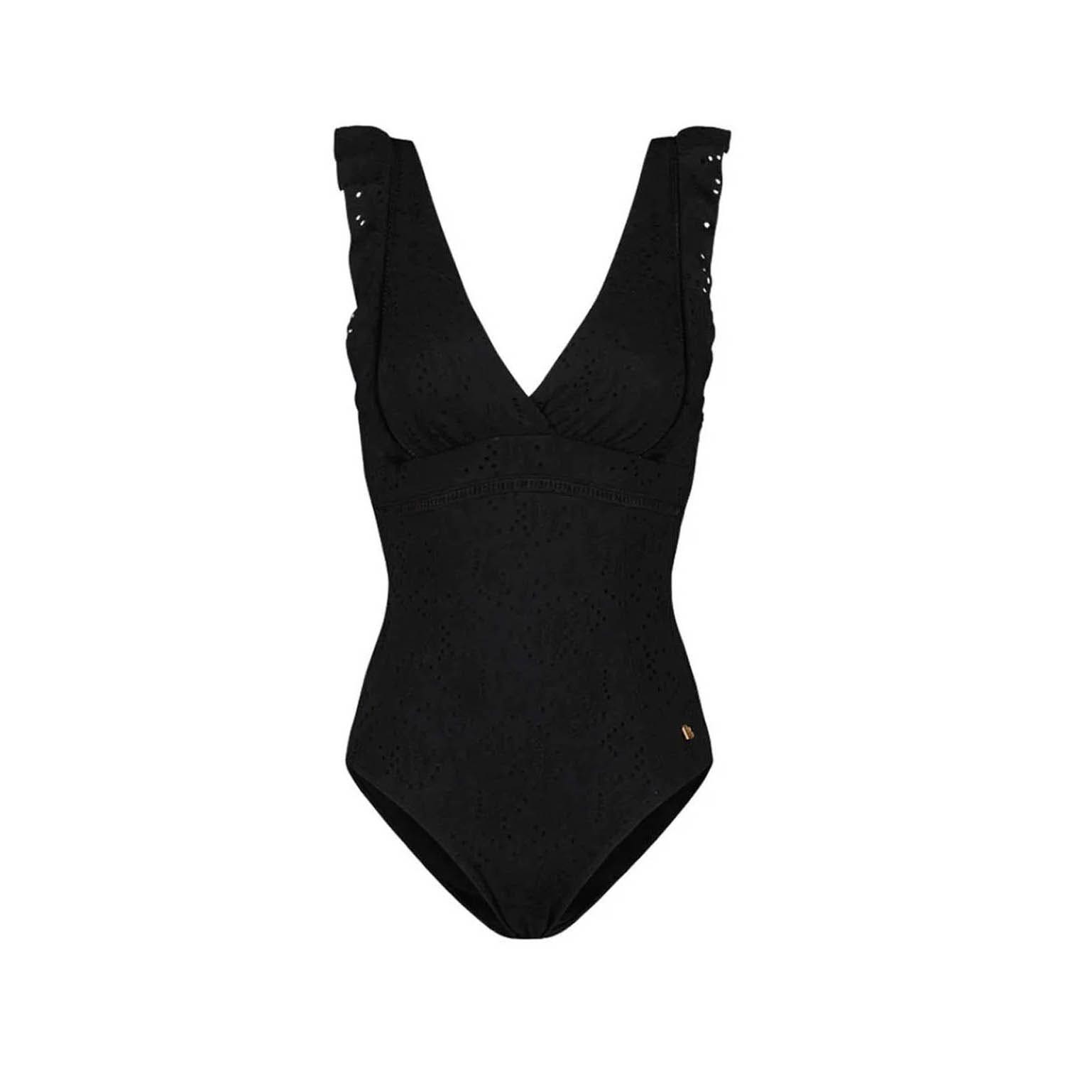 Beachlife  Black Embroidery Padded Swimsuit