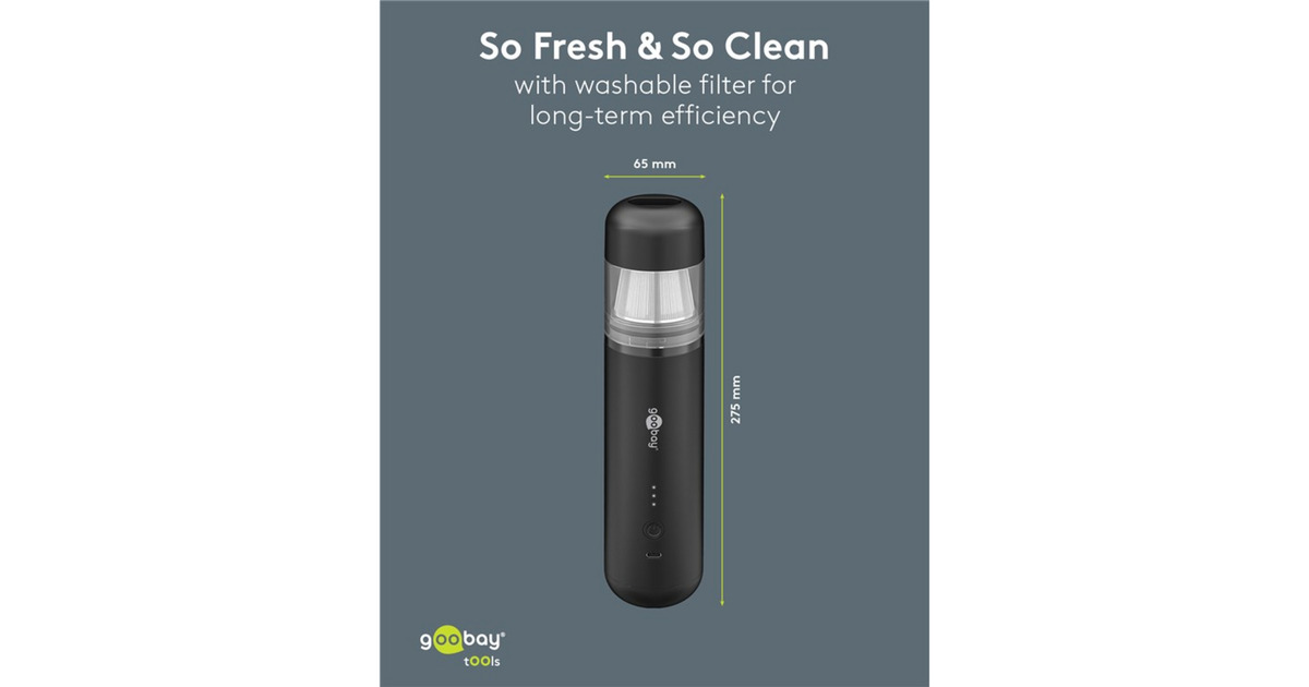 goobayCordless Mini Vacuum Cleaner Superior handstofzuiger  (Zwart)