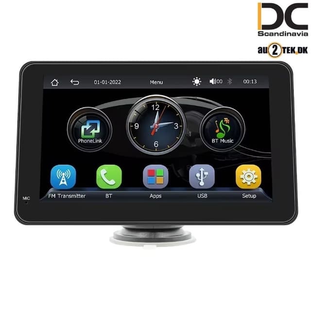 7-tommer multimedia skærm med trådløs Carplay og Android Auto