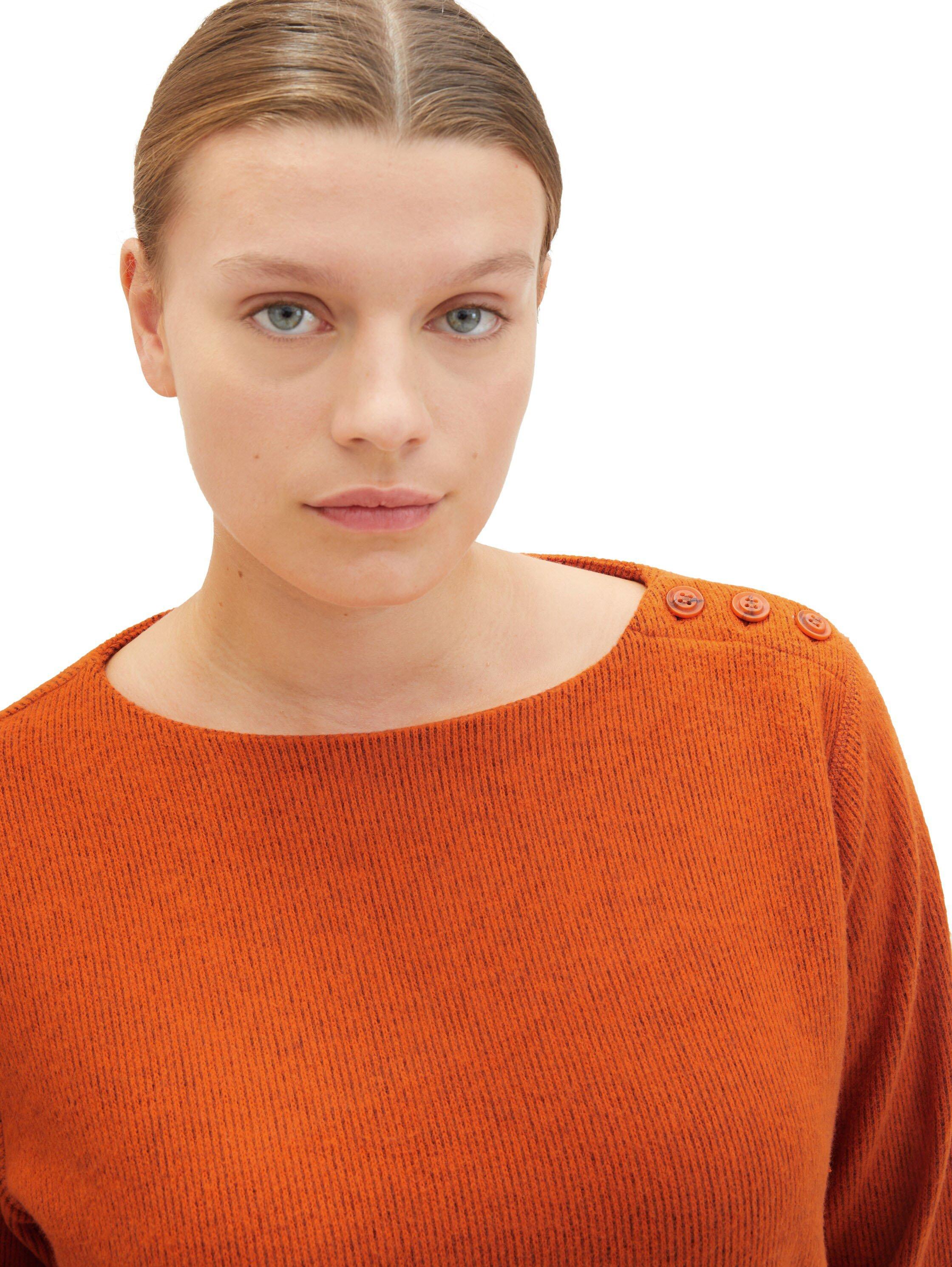 Sweatshirt mit Rundhalsausschnitt, in Rippstruktur