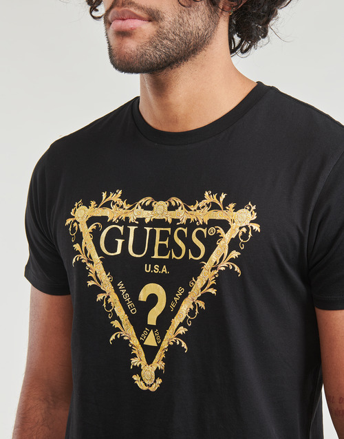Guess - SS BSC GUESS TRI SCROLL TEE - Noir