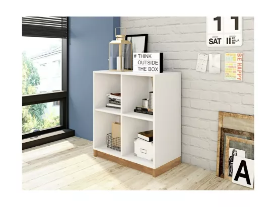 Rayonnage Blanc 4 Niches L 68 H 76 P 36 cm
