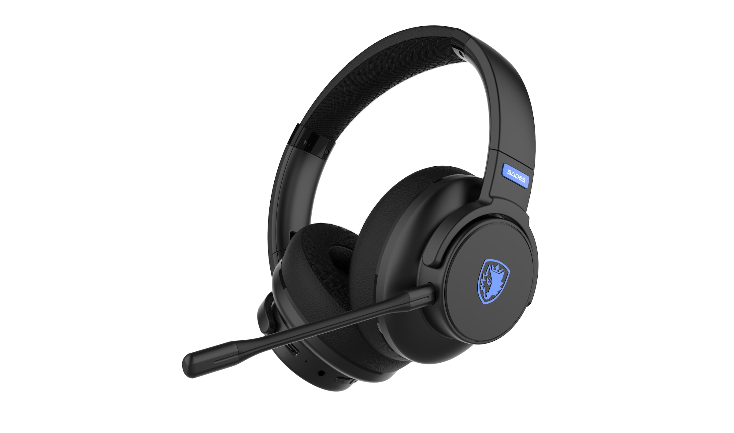 Sades Gaming-Headset »SADES Runner SA-202 Gaming Headset, schwarz, USB, kabellos, Stereo« Wireless Rauschunterdrückung Over Ear, Bluetooth 5.0, 2.4G, 3,5 mm