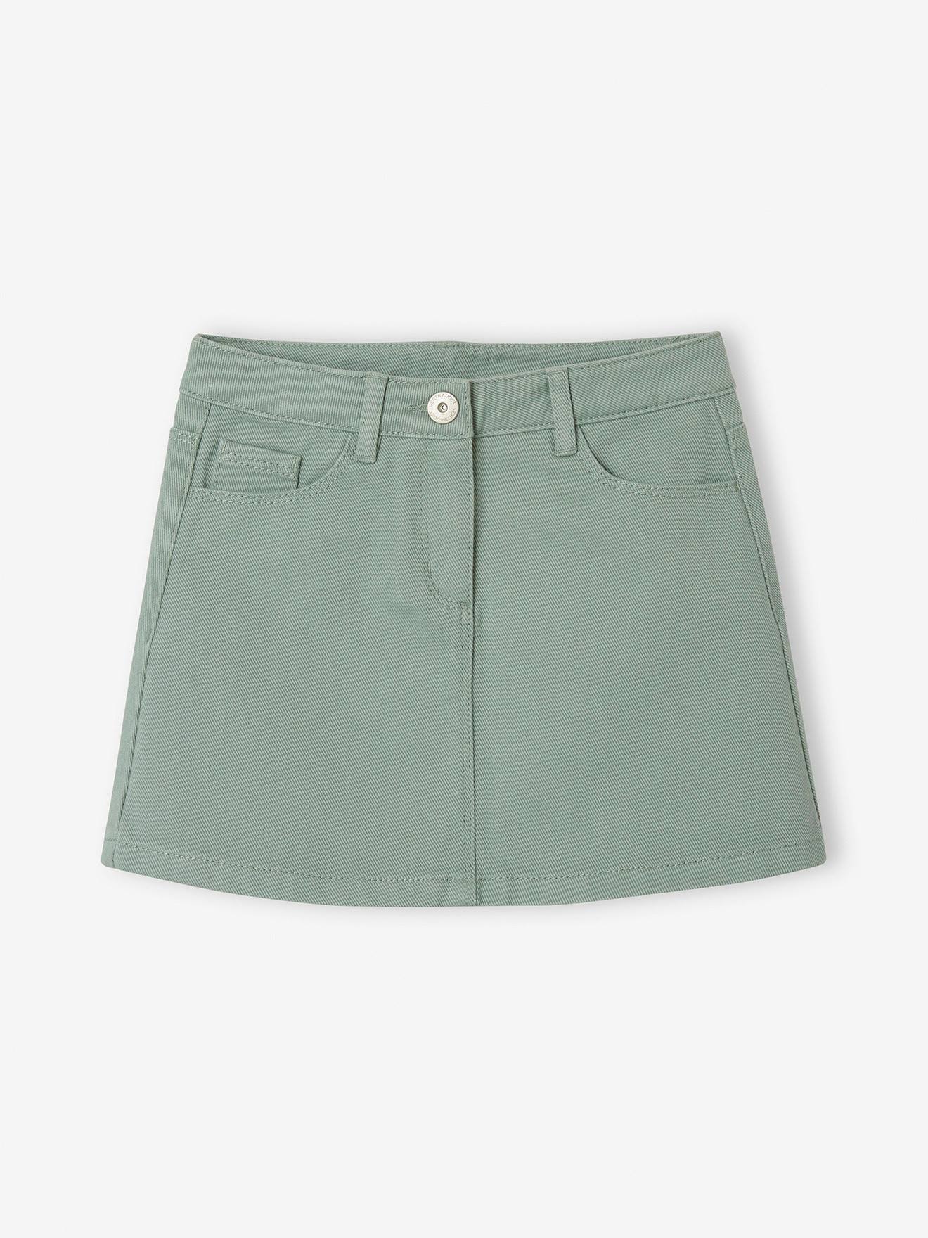 Saia verde-clara lisa para meninas