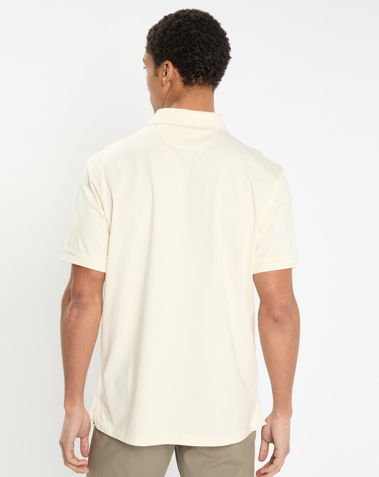 Hackett London Polo en Jersey Regular Fit uni Smart écru
