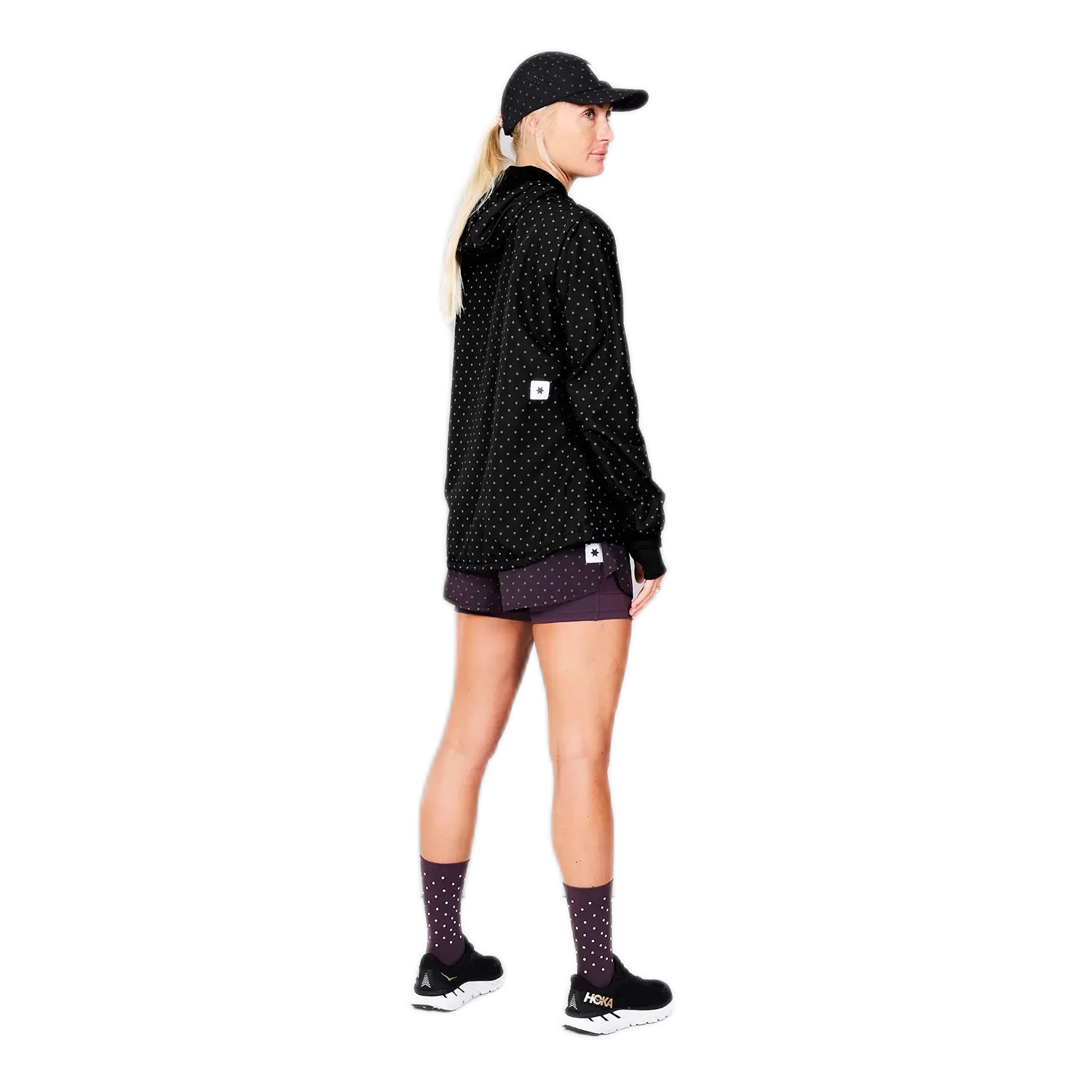 saysky reflective polka blaze jacket dame 1018 black aop