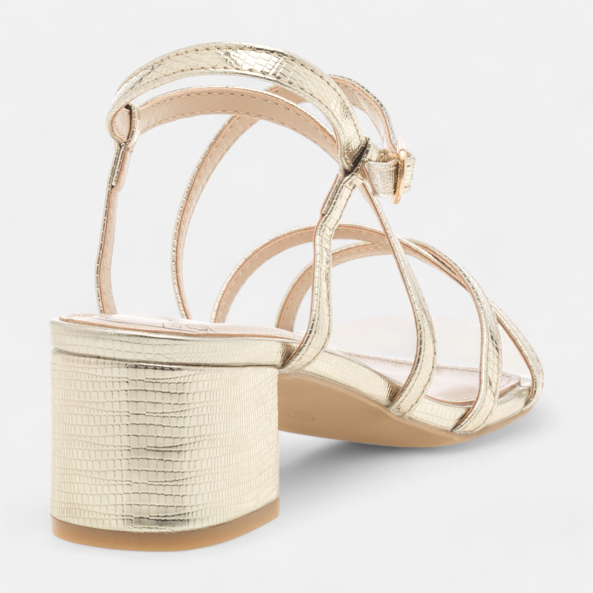 Nu-pieds à talon Femme or