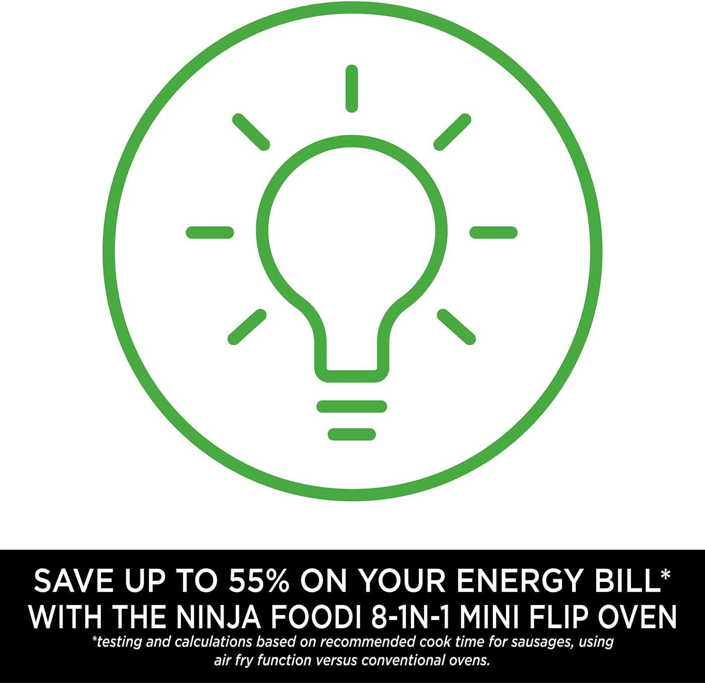 Ninja Foodi Mini-Ofen [SP101UK] 8-in-1-Flip-Miniofen, Heißluftfritteuse, Backen, Grillen, Silber