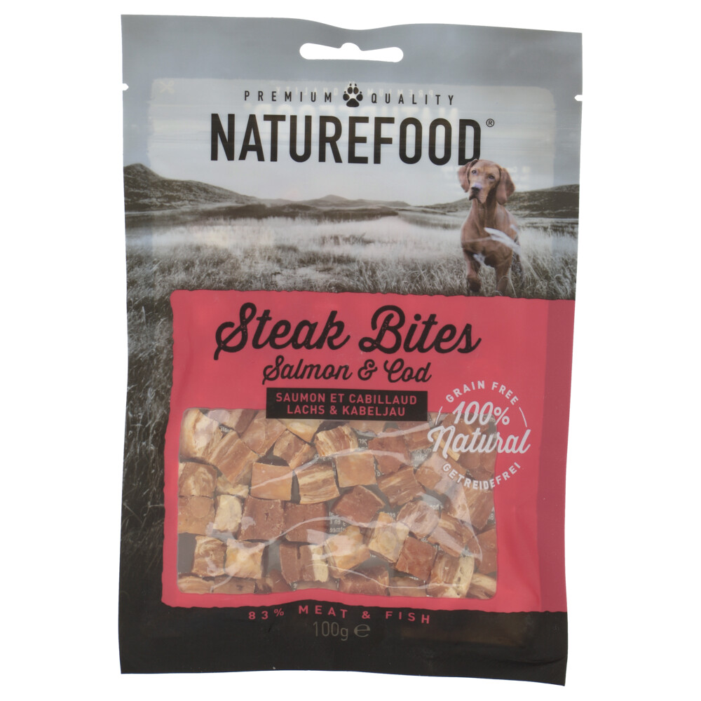 Rosewood Naturefood Steak Bites Zalm & Koolvis100 gr
