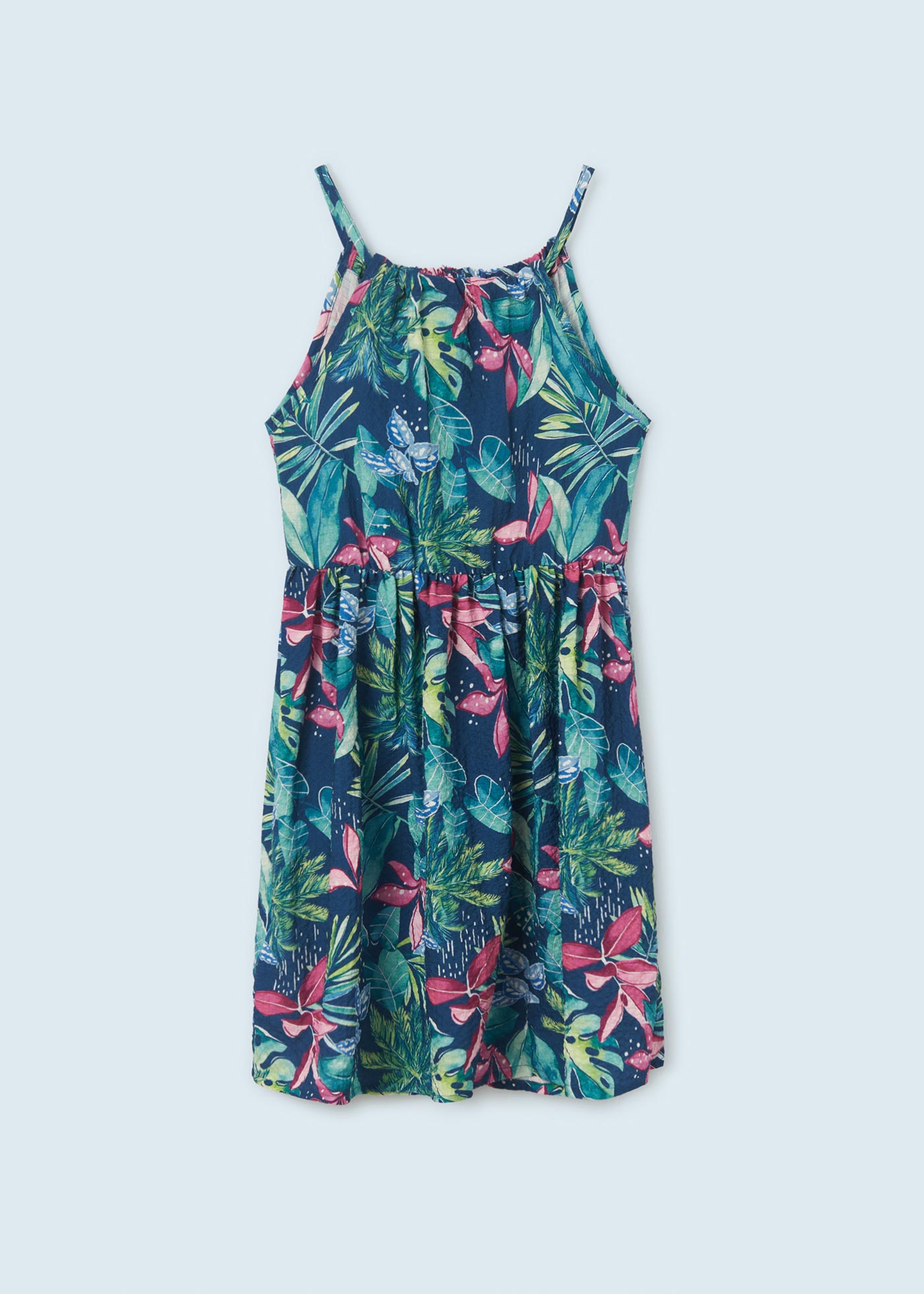 Vestido estampado com detalhe vazado para meninas