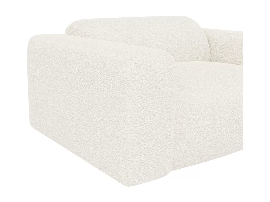 Canapé 3 places et fauteuil en tissu bouclette blanc POGNI de Maison Céphy
