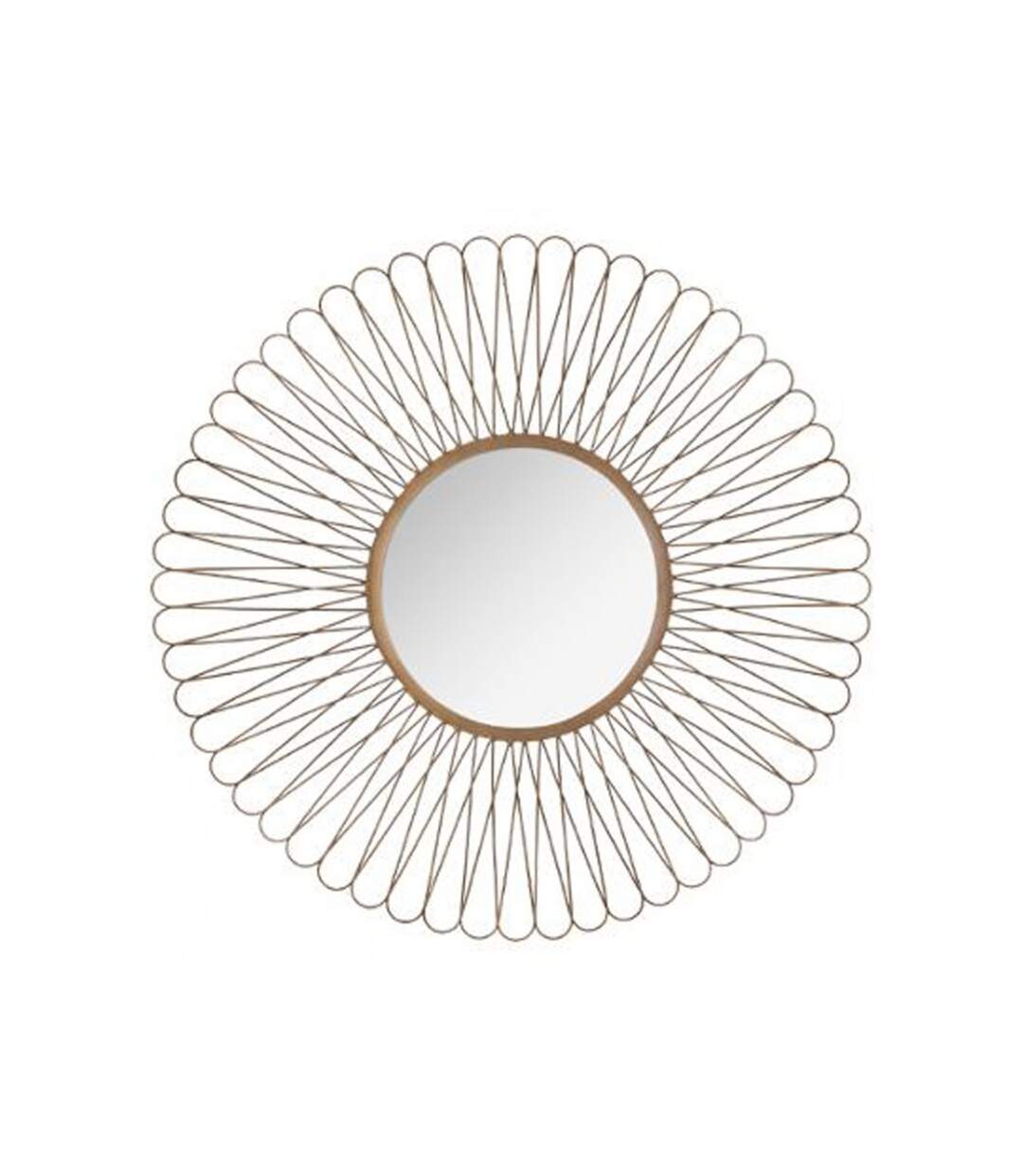 Miroir Mural Soleil 76cm Marron