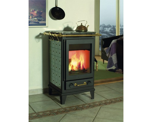 Haard Florence keramische groene houtkachel 7 kW