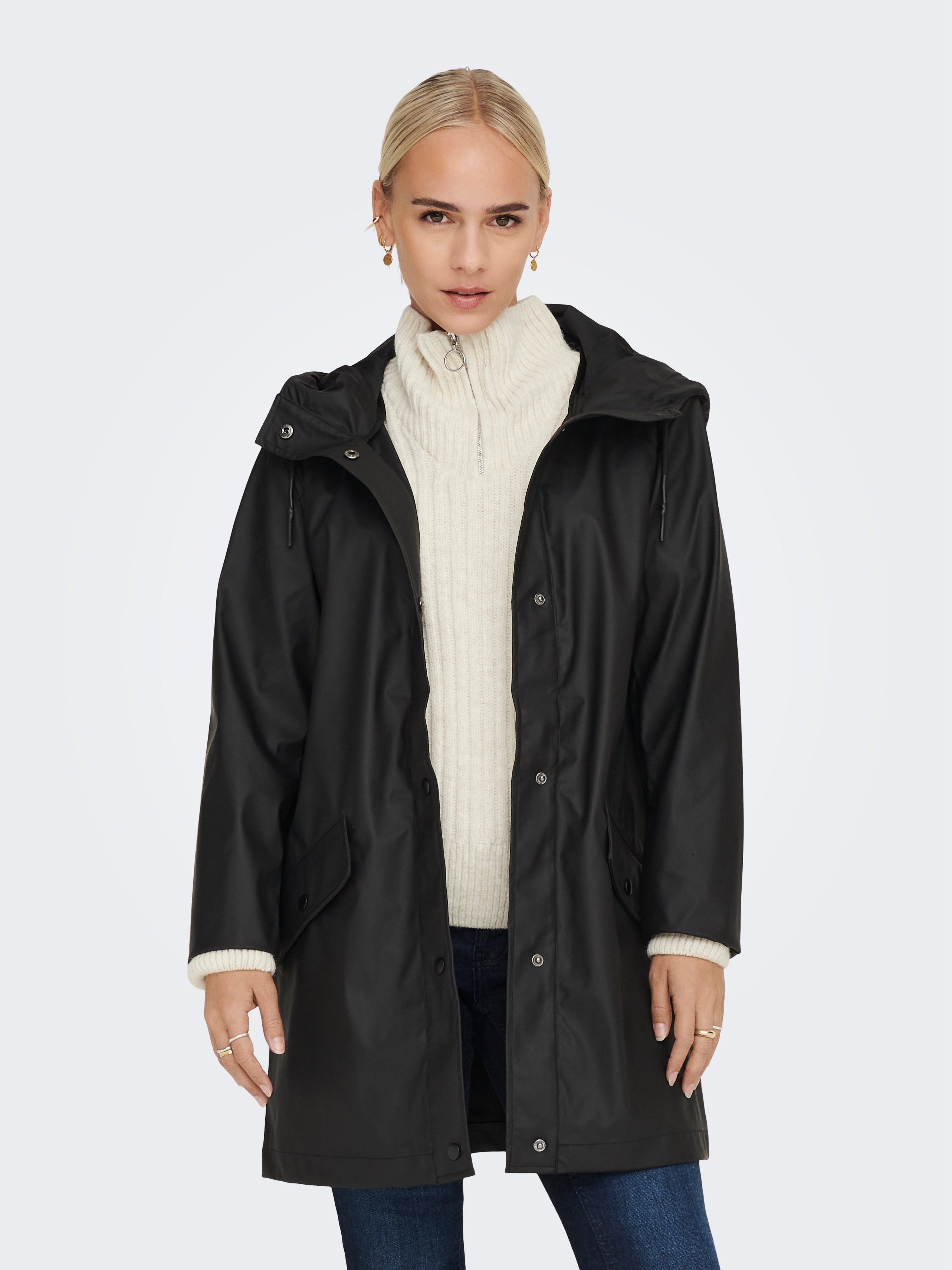 ONLELISA Regenmantel Black