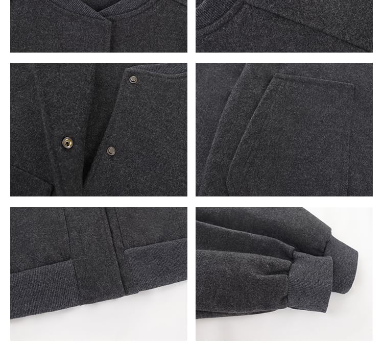 Miss Kekeli - Effen enkelrijs honkbaljack / hoodie met rits