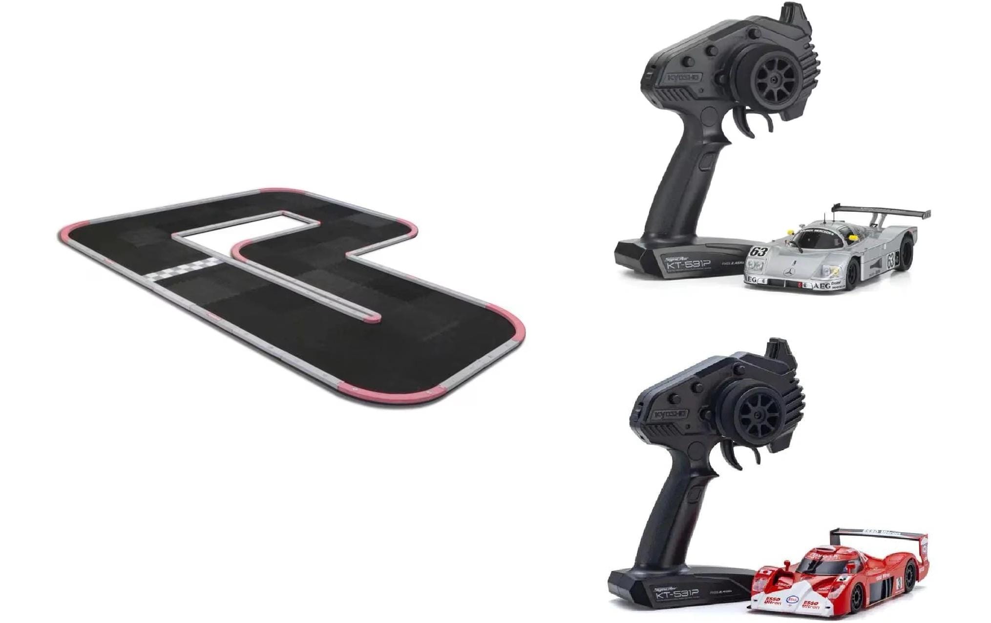 Mini-Z Track Combo MR-03 LM 1:27<br>Mini-Z Circuit30, Sauber Mercedes C9 und Toyota GT-ONE