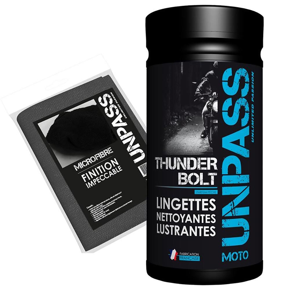 Unpass - Thunderbolt - Lingettes nettoyantes lustrantes + microfibre en sachet