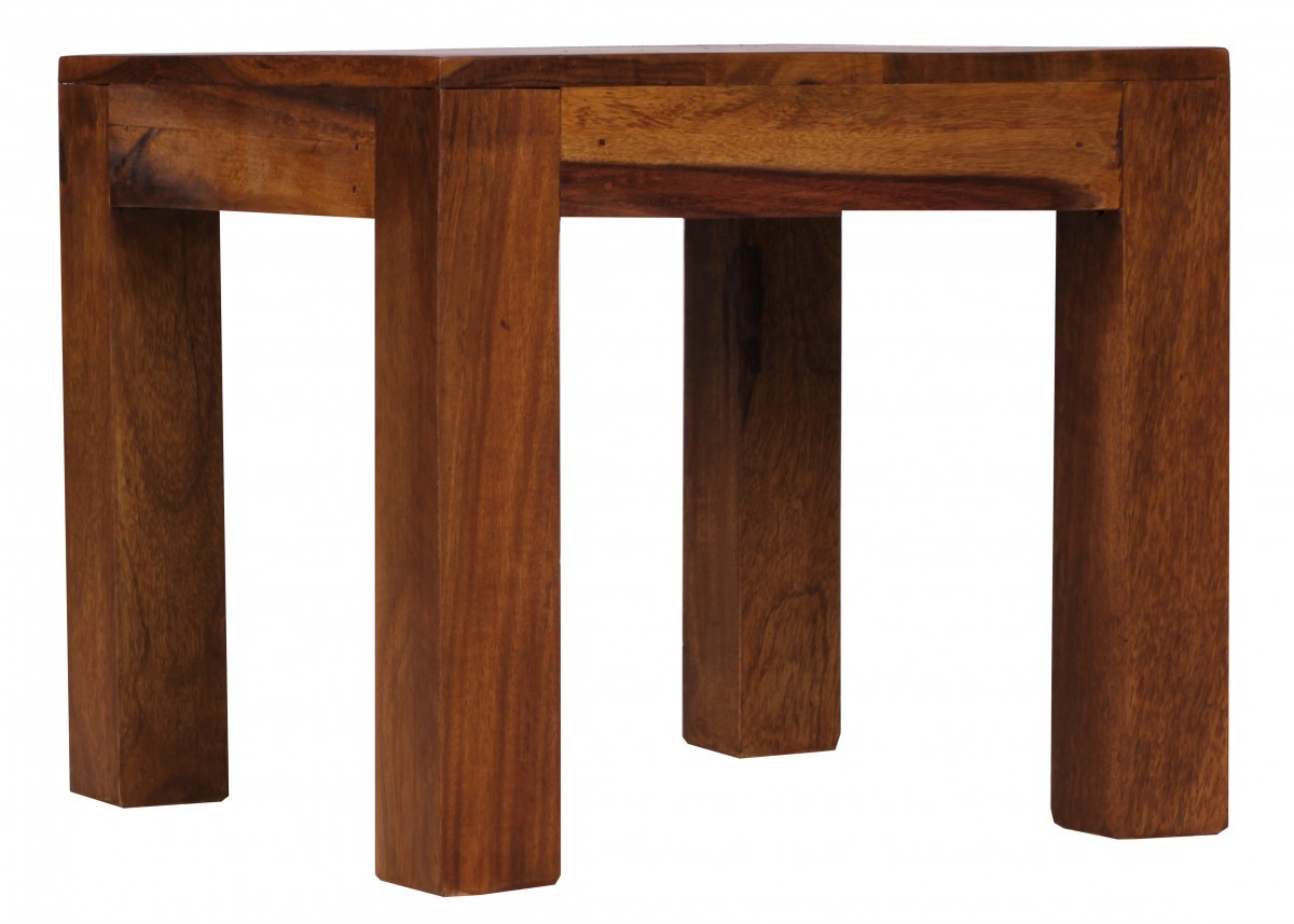 Couchtisch - braun gebeizt - Sheesham massiv - 45x45 cm