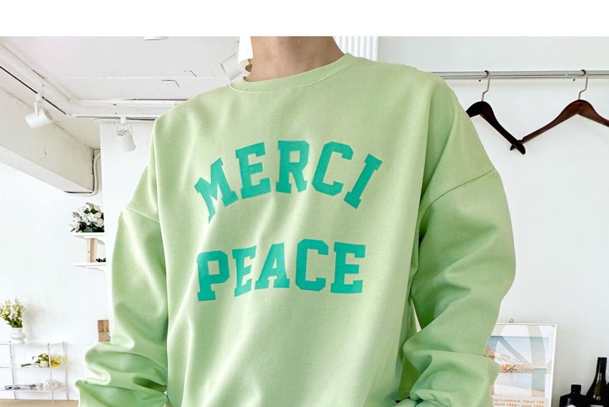 SeoulPop - Sweatshirt met losse pasvorm en letters