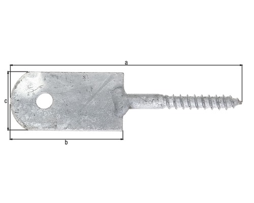 Houder voor hekwerk, schroeflip voor vastschroeven, 120x30 mm, houtdraad, thermisch verzinkt