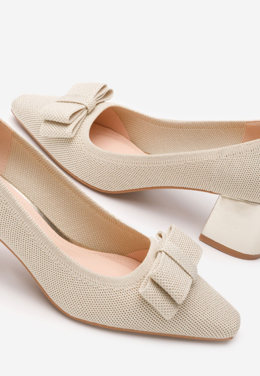 Chaussures à talon épais beige Sherry V2