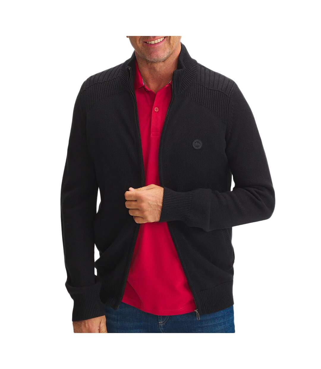 Gilet Zippé Noir Homme TBS Berlyl