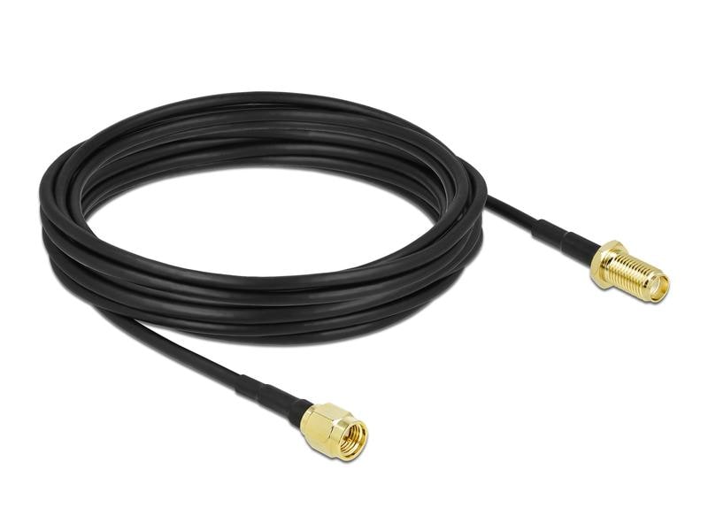 Delock Antennenkabel LTE/5G, CFD/LRM100 SMA zu SMA, 7.5 m Antennenkabel SMA Stecker zu SMA Buchse LMR/CFD100 7.5 m low loss