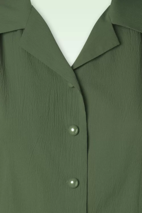 Banned Retro Bonnie blouse in olijfgroen