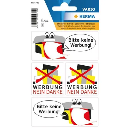 HERMA Hinweisetiketten Bitte keine Werbung, 1 Bogen