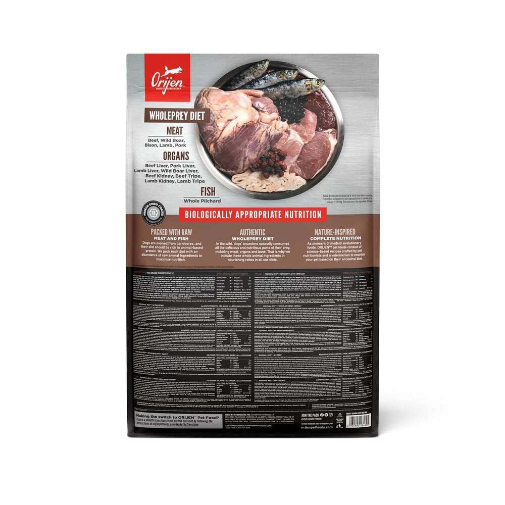 Orijen Regional Red Dog Whole Prey - Hondenvoer - 6 Kilogram - rund