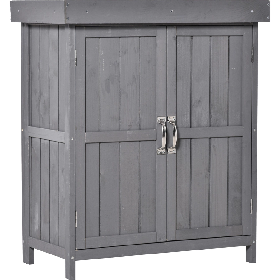 Outsunny Geräteschrank mit 2 Fächer natur