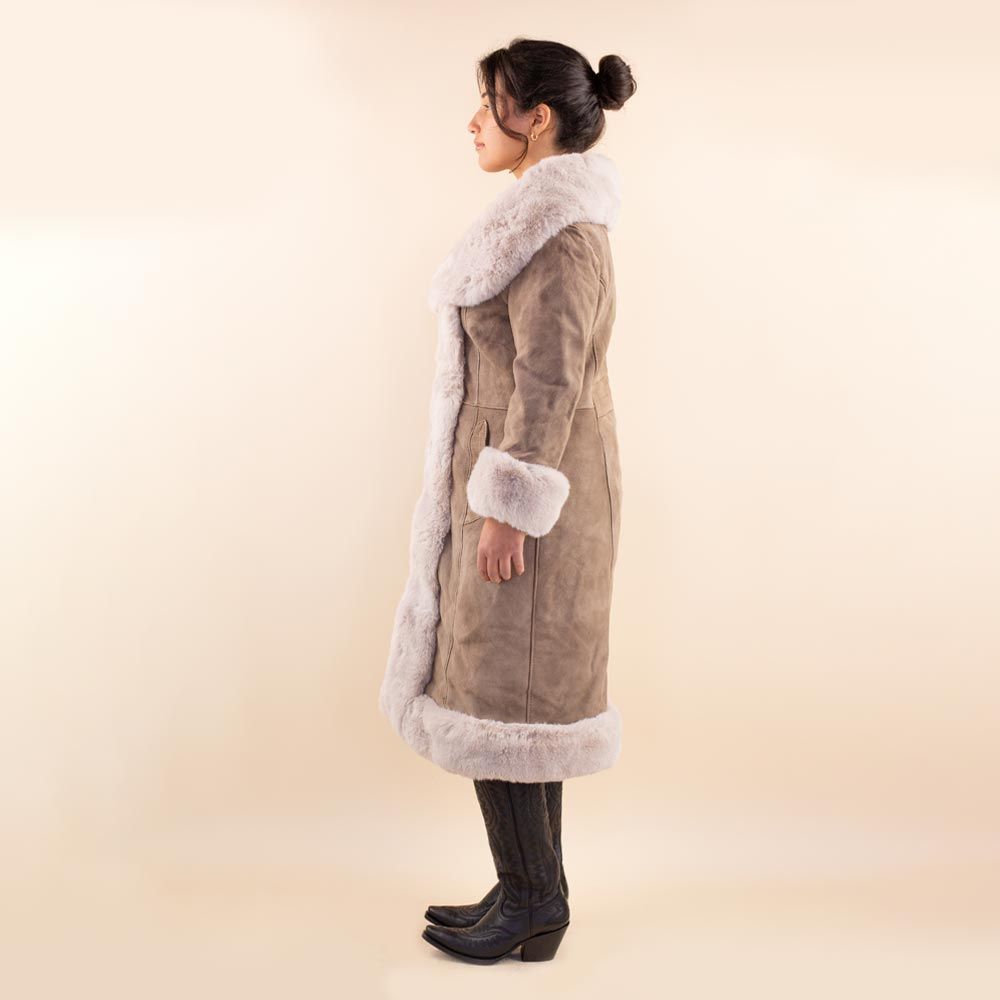 Afghan coat Golzar taupe