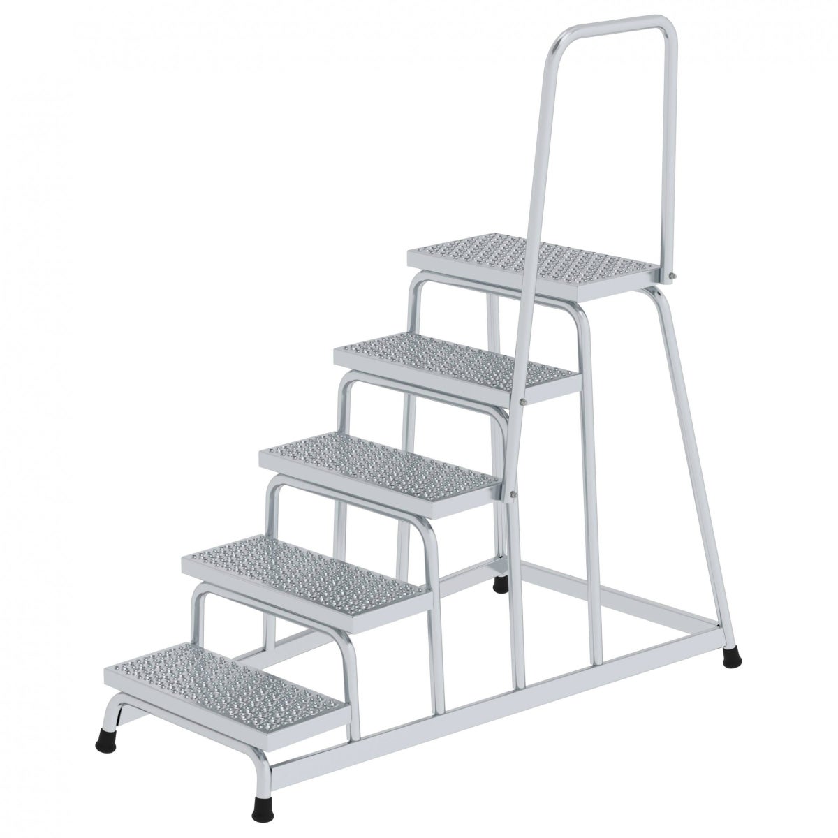 MUNK star werkplatform R13 met leuning, 5 treden