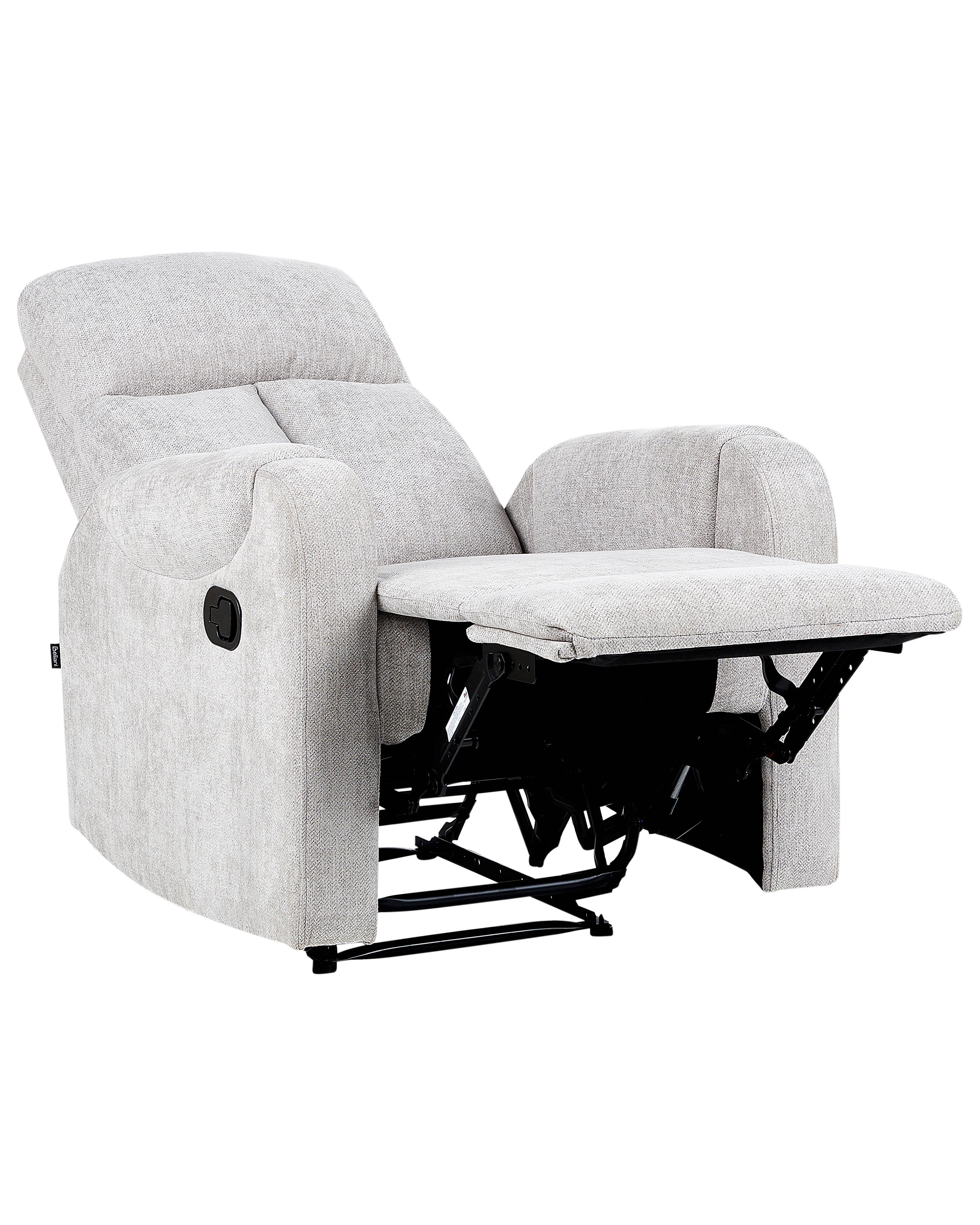 Relaxfauteuil SOMERO inclusief voetensteun Stof Grijs