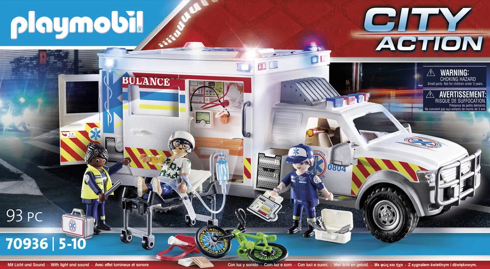 AMBULANCE AVEC SECOURISTES ET BLESSE - 70936