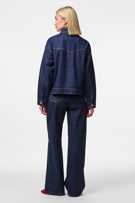 Pieces blauwe dames jas
