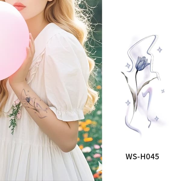 INF Assorterte midlertidige tatoveringer - Blomsterdesign (10 ark)